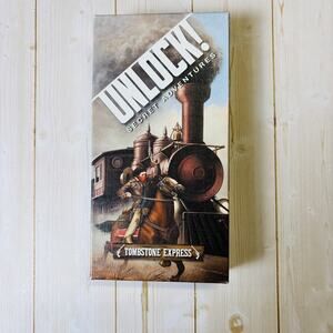 New! Tombstone Express UNLOCK! Secret Adventures Board Game Asmodee - Complete
